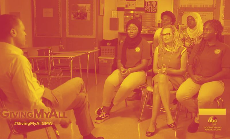 Frederick Douglass Academy staff and students featured in a Good Morning America segment.